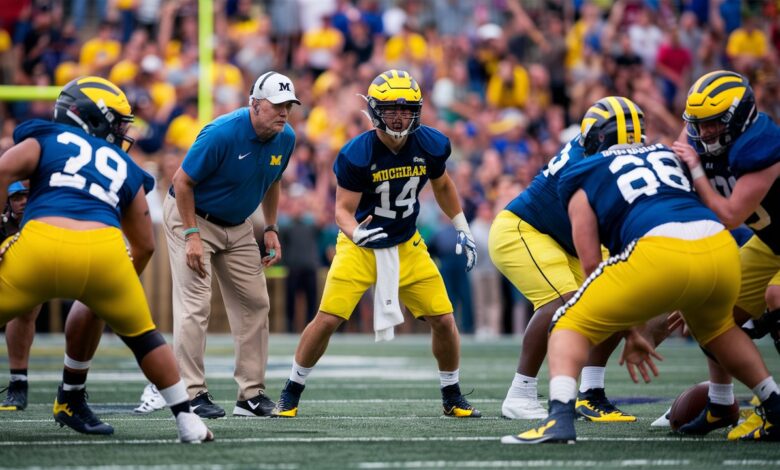 jon gruden saw michigan football practice bryce underwood.